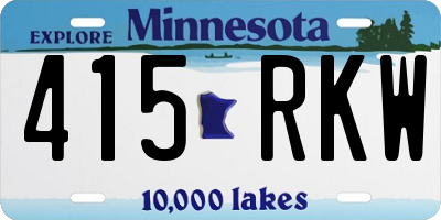 MN license plate 415RKW