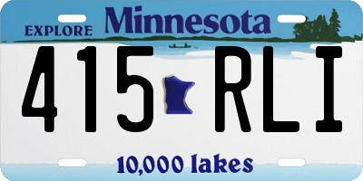 MN license plate 415RLI