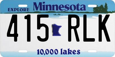 MN license plate 415RLK