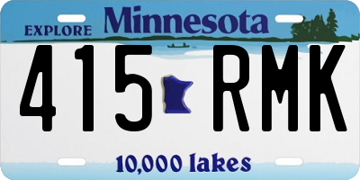 MN license plate 415RMK