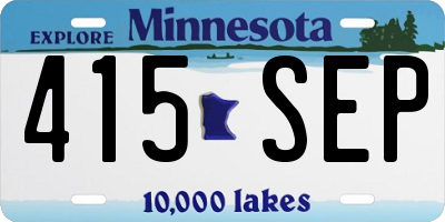 MN license plate 415SEP