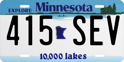 MN license plate 415SEV