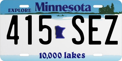 MN license plate 415SEZ