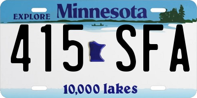 MN license plate 415SFA