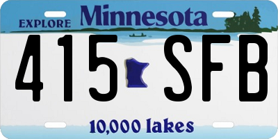MN license plate 415SFB