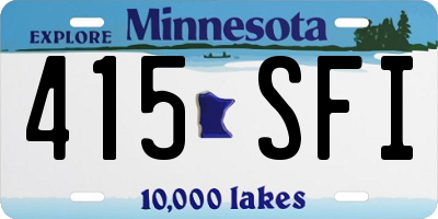 MN license plate 415SFI