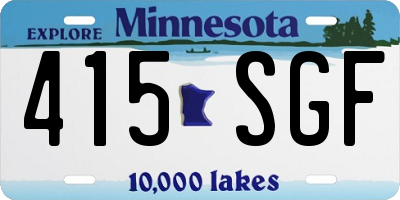 MN license plate 415SGF