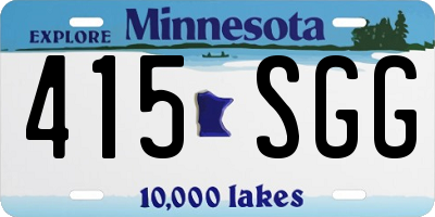 MN license plate 415SGG