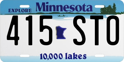 MN license plate 415STO