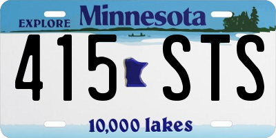 MN license plate 415STS