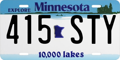 MN license plate 415STY