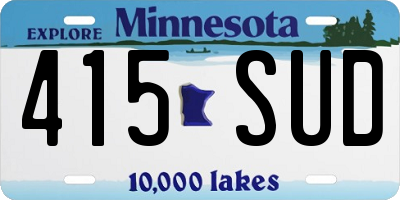 MN license plate 415SUD