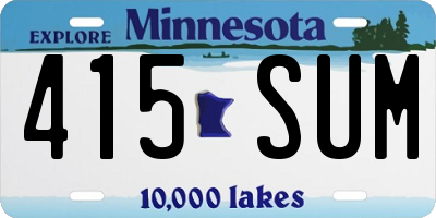 MN license plate 415SUM