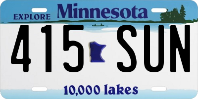 MN license plate 415SUN