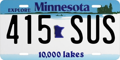 MN license plate 415SUS
