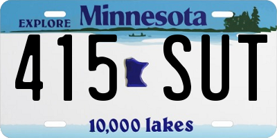 MN license plate 415SUT