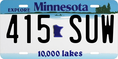 MN license plate 415SUW