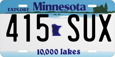 MN license plate 415SUX