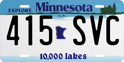 MN license plate 415SVC