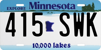 MN license plate 415SWK
