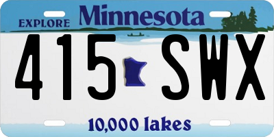 MN license plate 415SWX