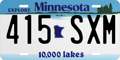 MN license plate 415SXM