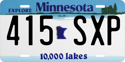 MN license plate 415SXP