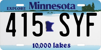 MN license plate 415SYF