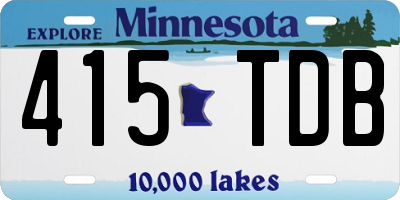 MN license plate 415TDB