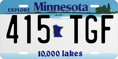 MN license plate 415TGF