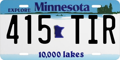 MN license plate 415TIR