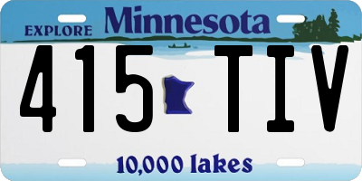 MN license plate 415TIV