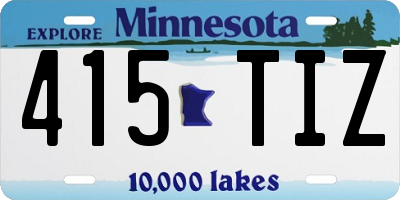 MN license plate 415TIZ