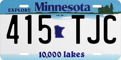 MN license plate 415TJC
