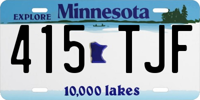 MN license plate 415TJF