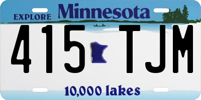MN license plate 415TJM