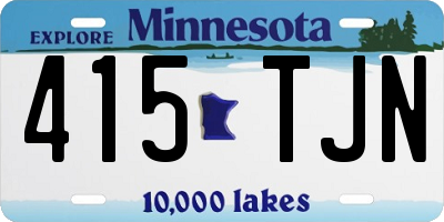 MN license plate 415TJN