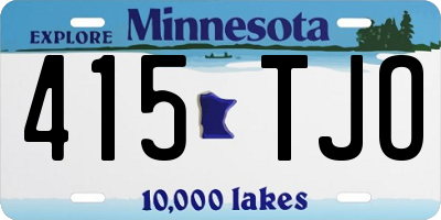MN license plate 415TJO