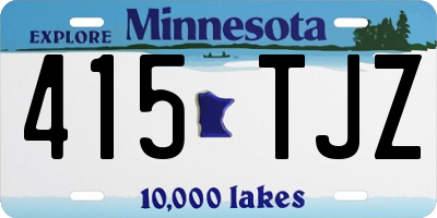 MN license plate 415TJZ