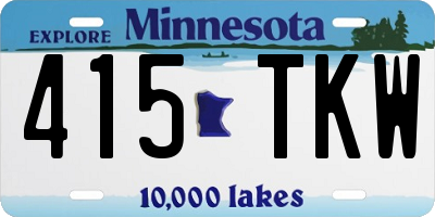 MN license plate 415TKW