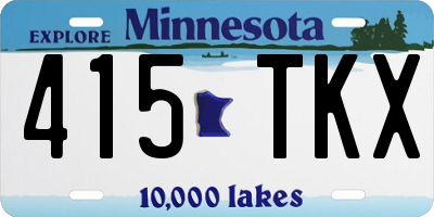 MN license plate 415TKX