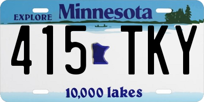 MN license plate 415TKY
