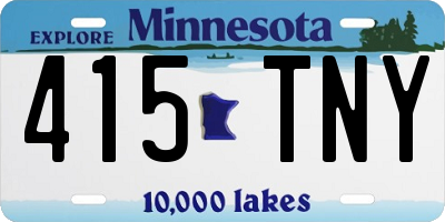 MN license plate 415TNY
