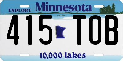 MN license plate 415TOB