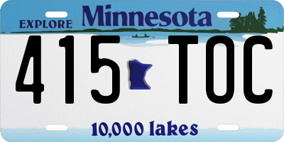 MN license plate 415TOC