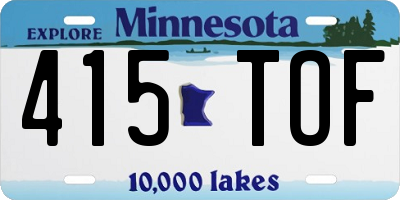 MN license plate 415TOF