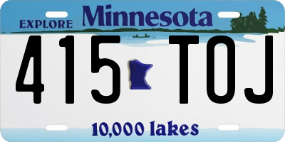 MN license plate 415TOJ