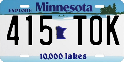 MN license plate 415TOK