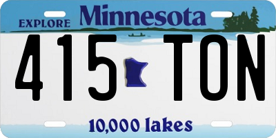 MN license plate 415TON