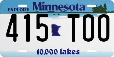 MN license plate 415TOO